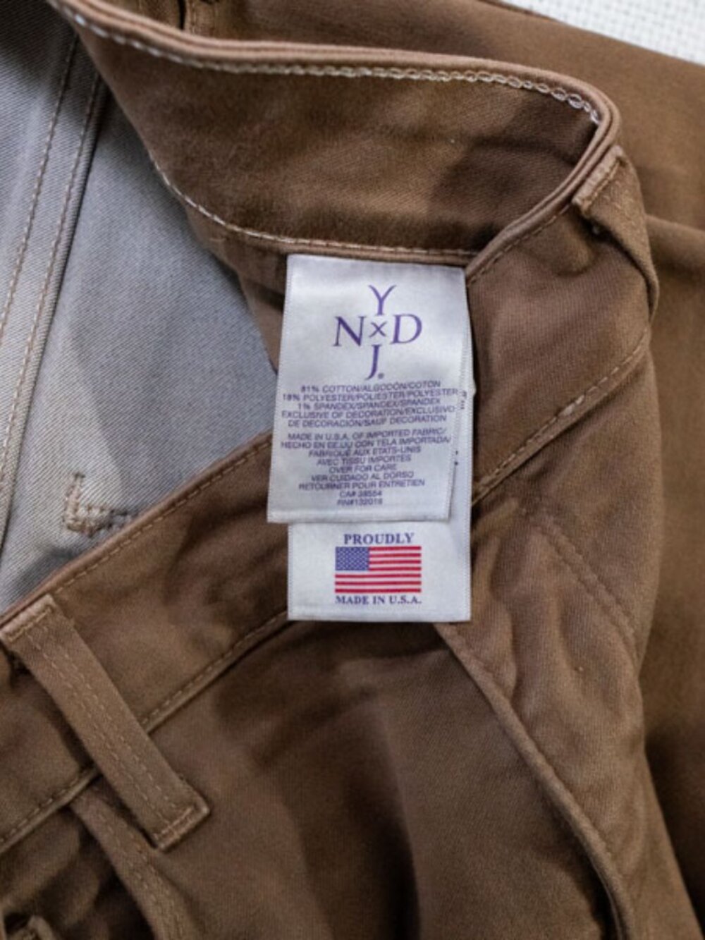 NYDJ Brown Stretch Legging Pants Size 10P Petite Slim Skinny Pull On Made USA - Picture 14 of 14
